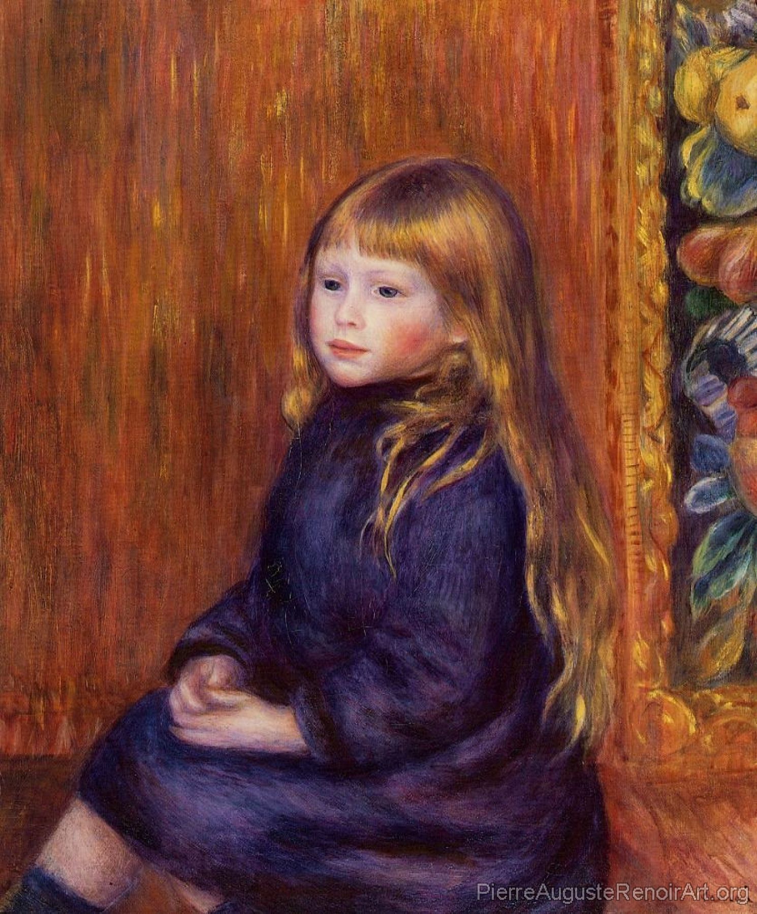 Seated Child in a Blue Dress
